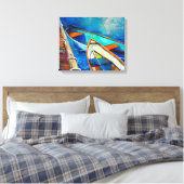 ボートと桟橋 キャンバスプリント (インサイチュ (寝室))
