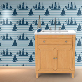 ボートと水平ストライプ 壁紙