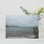 ボートと灯台の海景観写真 シーズンカード (スタンド正面)