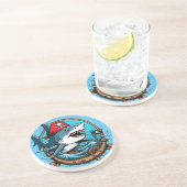 ボートに乗ったかわいい海賊さめ コースター (側面)