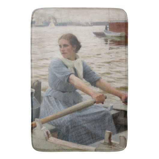 ボートに乗ったミルクメイド(アルバート・エーデルフェルト) バスマット (正面縦)