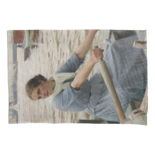 ボートに乗ったミルクメイド（アルバート・エーデルフェルト） 枕カバー (正面左)