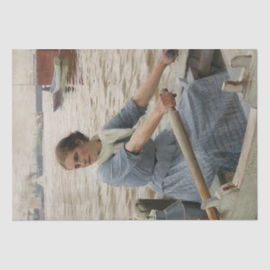 ボートに乗ったミルクメイド(アルバート・エーデルフェルト) 薄葉紙 (正面)