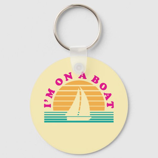 ボートに乗った孤独な島 キーホルダー (正面)