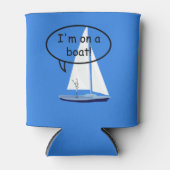 ボートに乗った帆船の船員おもしろいクーラーボックス 缶クーラー (正面)