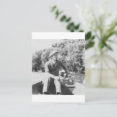 ボートに乗った男 ポストカード (スタンド正面)