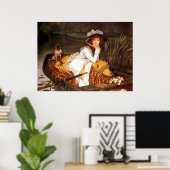 ボートに乗った若い女性～ジェイムズ・ティスト～ファインアート ポスター (ホームオフィス)