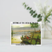 ボートに乗る2、ベイの波止場に座って、V... ポストカード (スタンド正面)