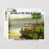 ボートに乗る2、ベイの波止場に座って、V... ポストカード (正面/裏面)
