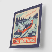 ボートに行こう スクエア壁時計 (傾斜)