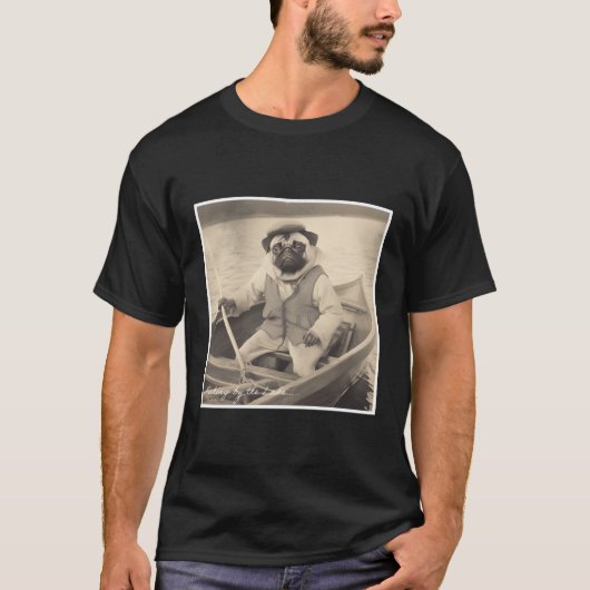 ボートに魚釣りを乗せる Tシャツ (正面)