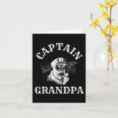 ボートのオーナー キャプテン おじいちゃん ポントゥーン 祖父 カード (黄色い花)