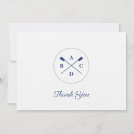 ボートのオールのイニシャル サンキューカード