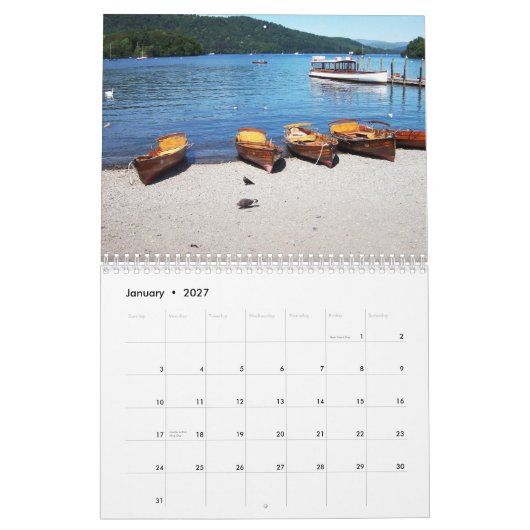 ボートのカレンダー カレンダー (1月 2027)