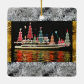 ボートのクリスマスのオーナメントのクリスマスの照明 セラミックオーナメント (裏面)