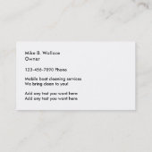 ボートのクリーニングサービス 名刺 (裏面)