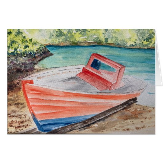 ボートのグリーティングカード (正面横)