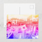 ボートのデジタル効果のスタイル"impression" シーズンポストカード (正面/裏面)