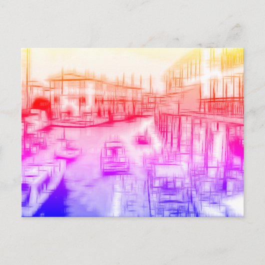 ボートのデジタル効果のスタイル"impression" シーズンポストカード (正面)