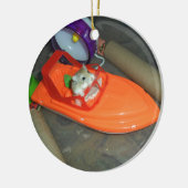 ボートのハムスター セラミックオーナメント (左)