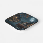 ボートのハロウィーンのスケルトン ペーパープレート (傾斜あり)