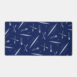 ボートのパターンスタイリッシュ、ネイビーブルーとホワイト デスクマット