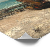 ボートのビーチ – グスターブクールベットファインアート ポスター (角)