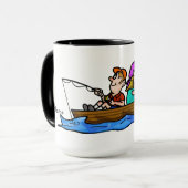 ボートのマグのカップルの魚釣りは名前をカスタマイズ マグカップ (正面左)