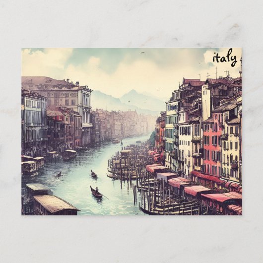 ボートのマップイタリア買マス郵便はがき郵便はがき ポストカード (正面)