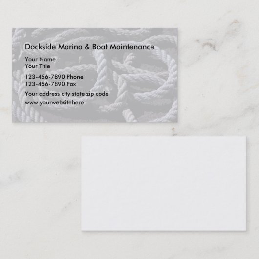 ボートのマリーナの名刺 名刺 (正面/裏面)