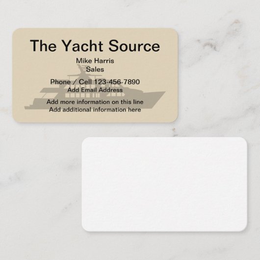 ボートのヨットのテーマの名刺 名刺 (正面/裏面)