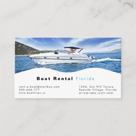 ボートのレンタル名刺 名刺 (正面)