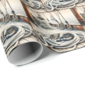 ボートのロープで眠るタビー猫 ラッピングペーパー (ロールコーナー)