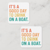 ボートのヴィンテージBで飲むのは良い日だ スクエア名刺 (正面/裏面)