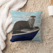ボートの中のオタ絵を描ー クッション (ブランケット)