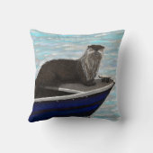 ボートの中のオタ絵を描ー クッション (裏面)