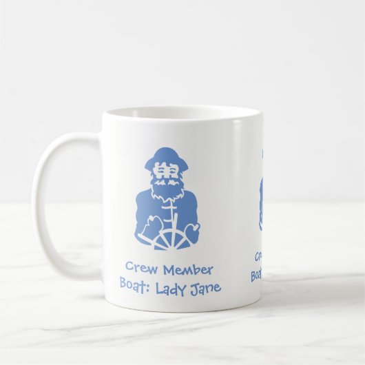 ボートの乗組員 – 名前はパーソナライズされた、 コーヒーマグカップ (左)