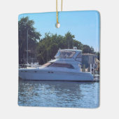 ボートの写真 セラミックオーナメント (左)