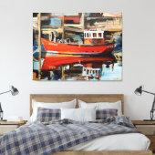 ボートの反射 キャンバスプリント (インサイチュ (寝室))