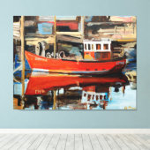 ボートの反射 キャンバスプリント (インサイチュ (ウッドフロア))