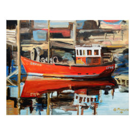 ボートの反射 フォトプリント           