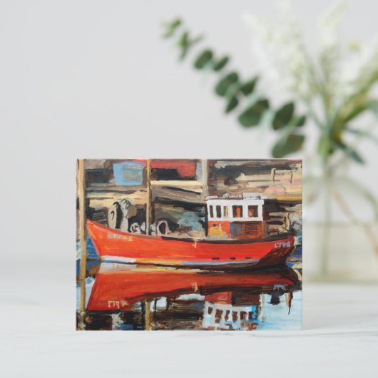 ボートの反射 ポストカード (スタンド正面)