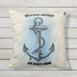 ボートの名前のいかりの歓迎- アウトドアクッション