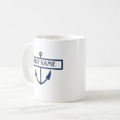 ボートの名前のいかり コーヒーマグカップ (正面左)