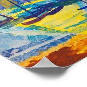 ボートの夕べ太陽 | フリッツ・シェフラー ポスター (角)