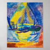 ボートの夕べ太陽 | フリッツ・シェフラー ポスター (正面)