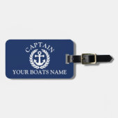 ボートの大尉の航海のな船のいかり ラゲッジタグ (正面横)