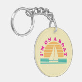 ボートの孤独な島 キーホルダー (正面左)