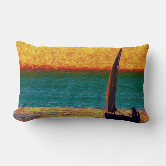 ボートの平和な魚釣りの水泳の飛び込みの運命の運命 ランバークッション (正面)