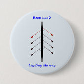 ボートの弓と2つの方法クルーをリード 缶バッジ (正面)